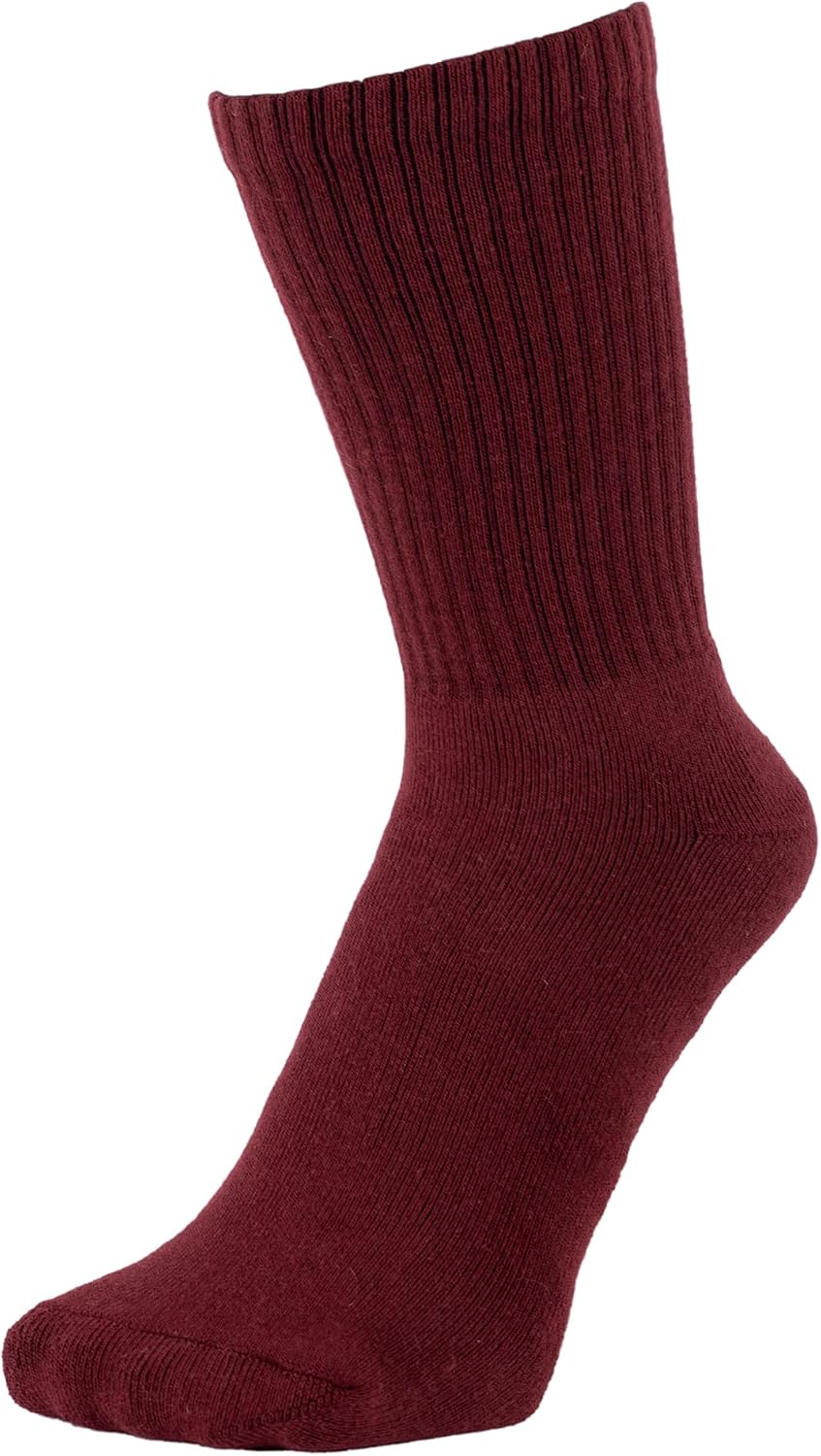 ZAKIRA Finest Combed Cotton Terry Lined Athletic Crew Socks for Men, Women - 4 Pack