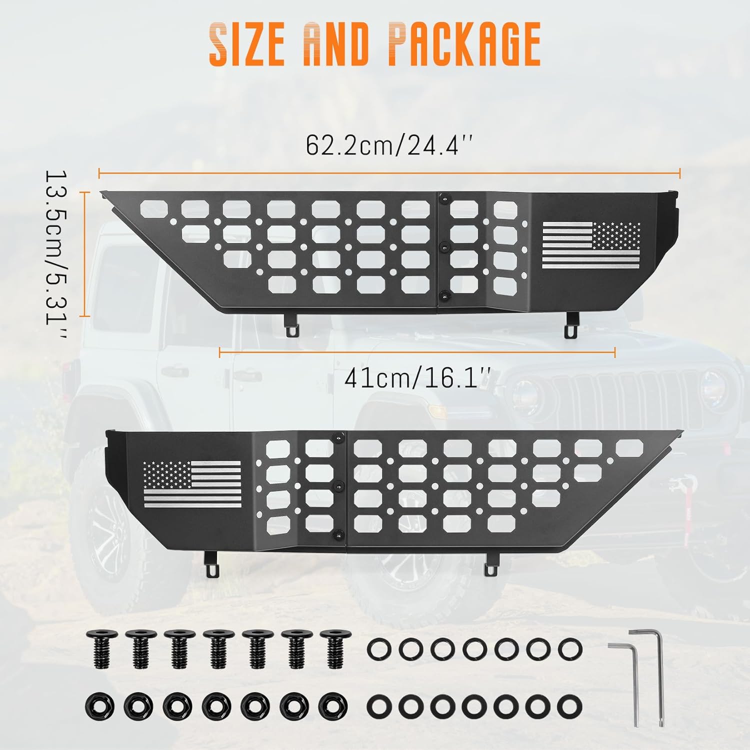 2Pcs Metal Front Door Storage Box Pockets Compatible With Jeep Wrangler JL JLU 4XE 2018-2024 Gladiator JT 2020-2024 Side Insert Car Door Storage Pockets Organizer Expansion Panels (Not for Power Seat)