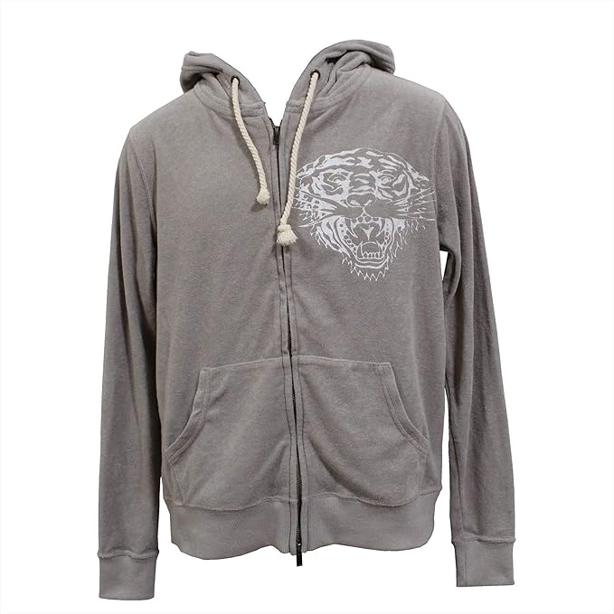 Amazon エドハーディー Ed Hardy メンズパイル地セットアップ カーキグレー M08ple091 タイガー ハーフパンツ パーカ L ミディアムパンツ 通販