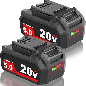 2Pack 5.0Ah Replacement for Skil 20V Battery BY519601 BY519603 BY519702 BY519701,Compatible with Skil Pwrcore 20 Volt Cordless Power Tools