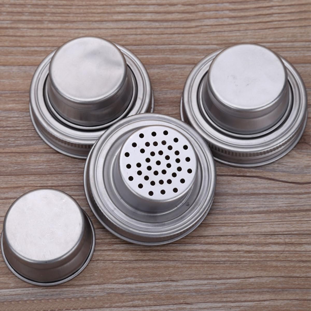 Lot De 2 Couvercles Shaker Pour Pot Mason – Acier Inoxydable 304 Avec Joint Silicone – 74mm