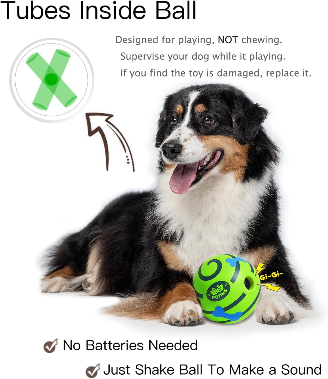 Pelota de risa para perros, 2 unidades, juguetes interactivos para perros, divertido juguete de sonido de risa, juguetes masticables para perros grandes, medianos y pequeños, divertidos sonidos