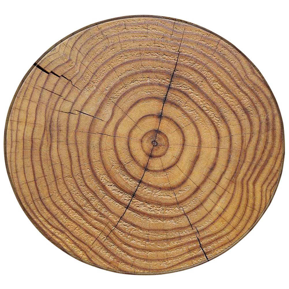 Yoga mat tapis rond antidérapant 120cm lavable pour entrée et salon effet bois