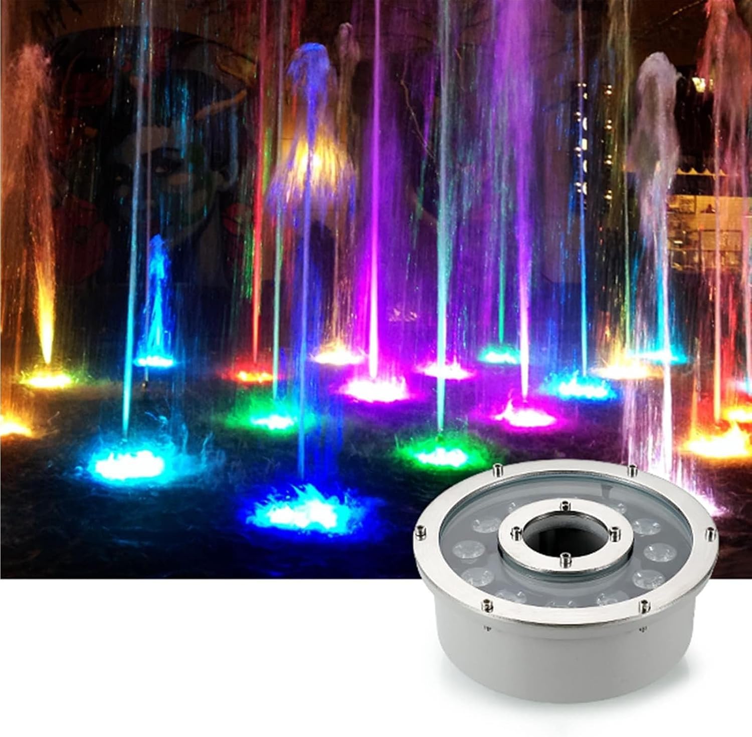 Underwater Pond Lights Stainless Steel Garden Spotlight for Garden Pond Swimming Pool Terrace (Warm W