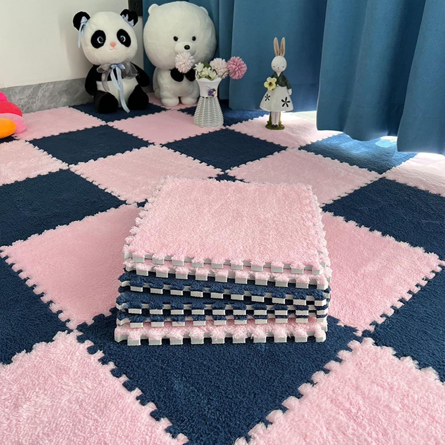 Tapis de jeu puzzle pour chambre d'enfant et salon cosy 67,2 sq ft