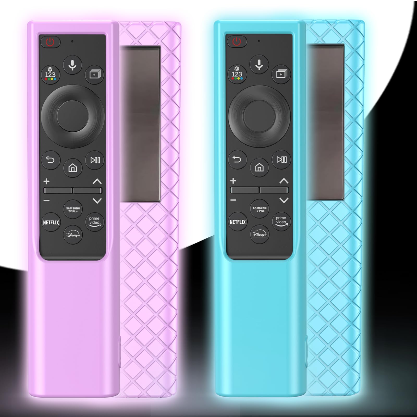 2 Stück Hülle kompatibel mit Samsung Smart TV Fernbedienung, Fernbedienung für Samsung Solar Cell Remote 2021/2022 BN59-01357 BN59-01385 BN59-01265A Universal Silikon Skin Sleeve Glow in The he Dark