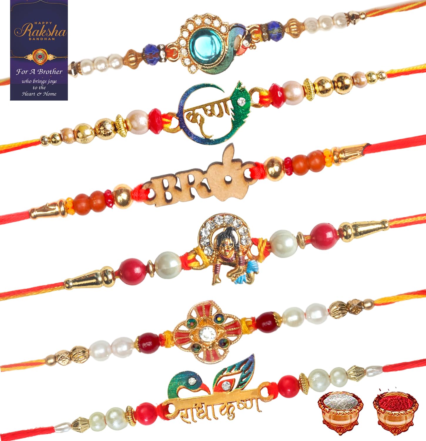 De Marquis Designer Rakhi Set Of 6 With Roli Chawal and Card For Rakshabandhan | Rakhi For Brother | Rakhi For Kids | Bhaiya Rakhi (B0CFS973QB) Amazon Price History, Amazon Price Tracker
