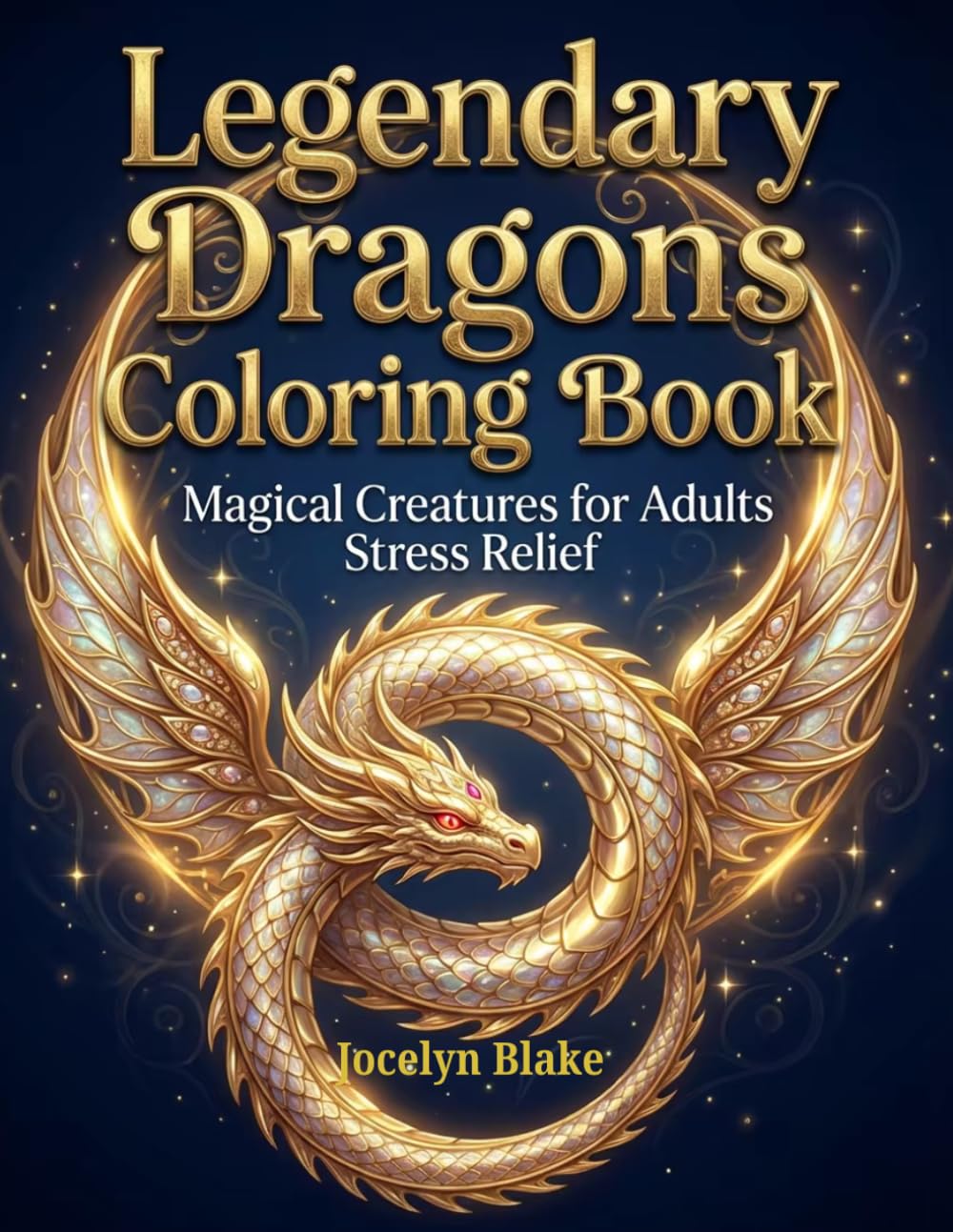 Legendary Dragons Coloring Book: Magical Creatures for Adults Stress Relief
