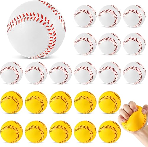 Outus Paquete de 24 pelotas de béisbol de espuma de 9 pulgadas para niños, pelotas de béisbol de colores suaves para practicar deportes en
