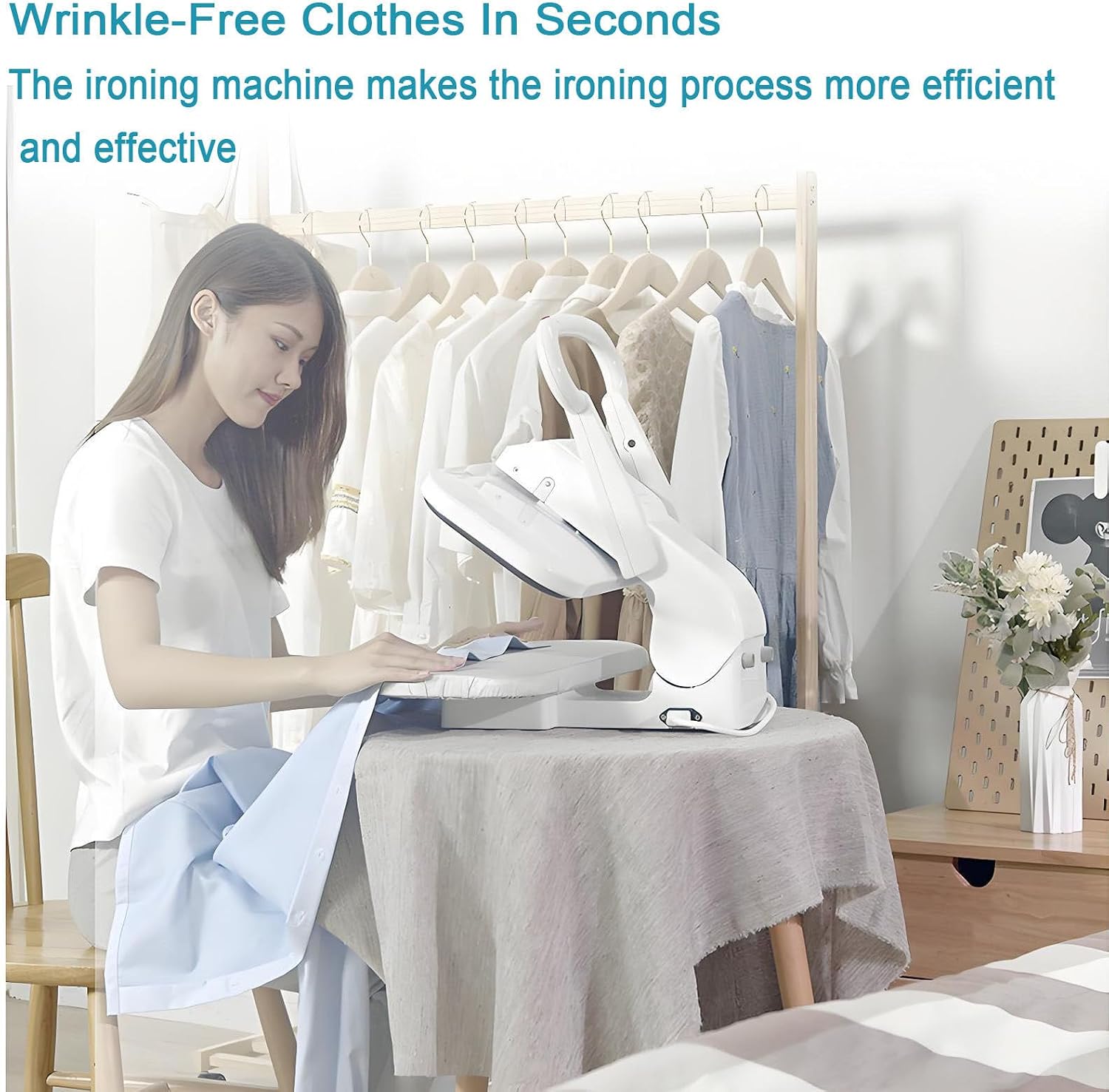 Home Press, 1400W Iron Press, Portable Press for Garments, Adjustable Fabric Settings for Home and Business
