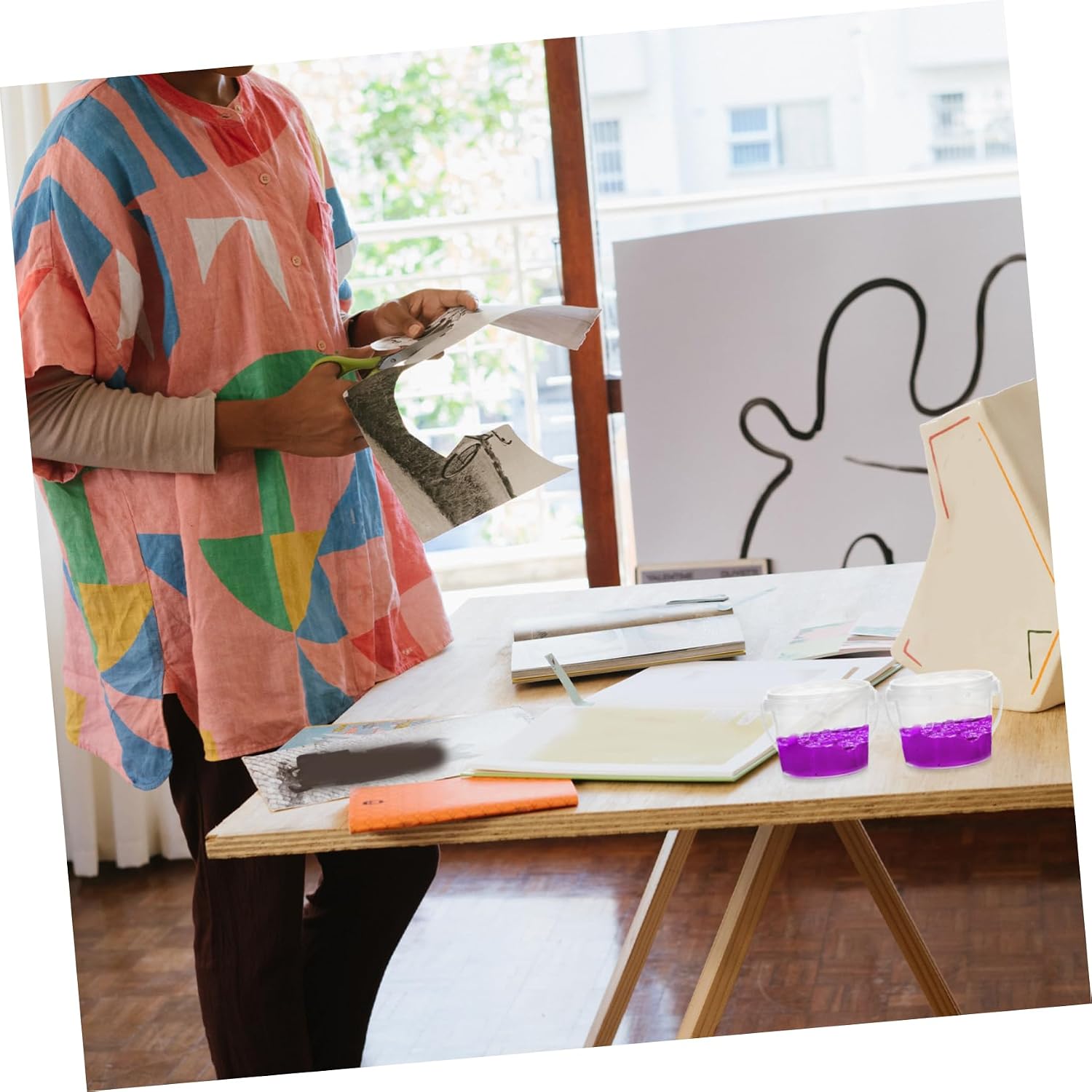 OHPHCALL Painting Handheld Box Oil Painting Box DIY Storage Bucket Tray Art Storage Box for Paint image 5