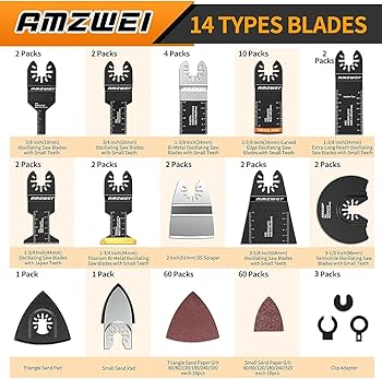 AMZWEI 152 Metal Wood Oscillating Tool Blade, Titanium