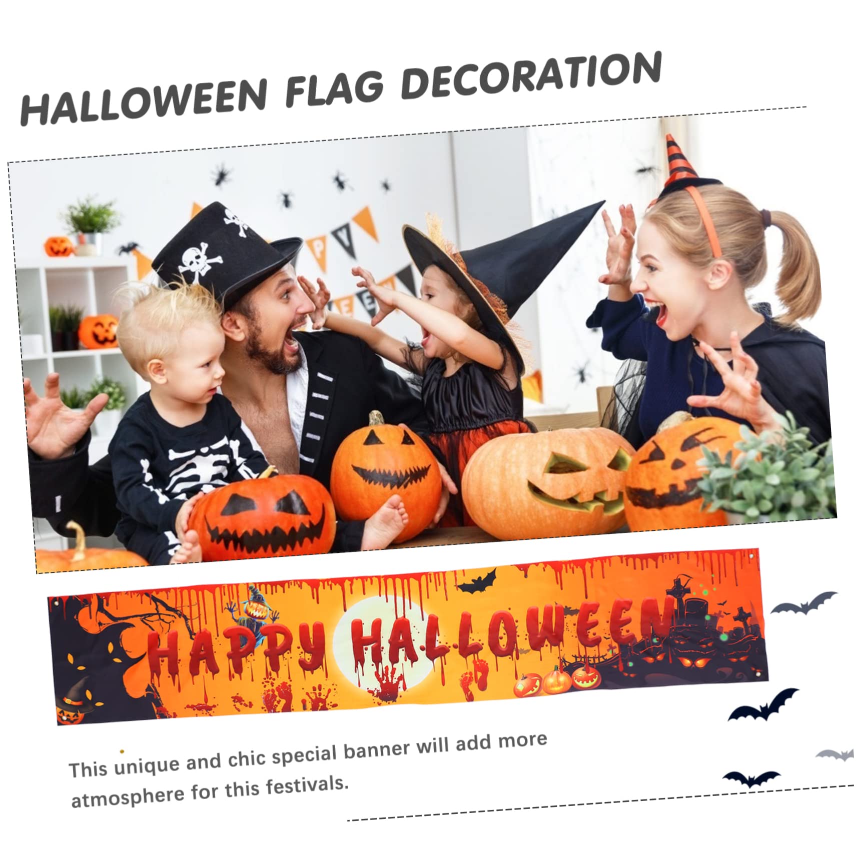 Alasum 6 szt. Halloween baner dekoracja na drzwi wejściowe Halloween girlanda nawiedzony dom krwawy baner chorągiewki baner straszny baner Halloween dekoracje ścienne baner na imprezę zombie kolorowy