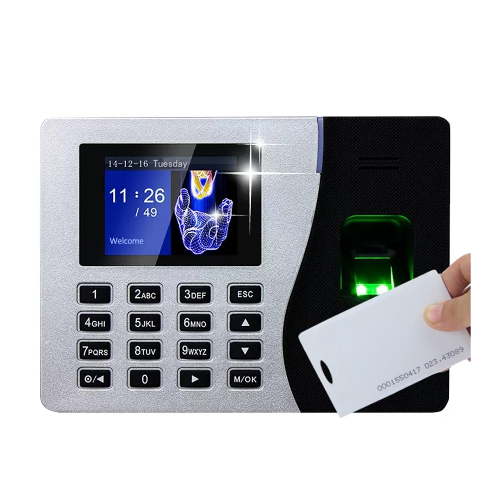 CVFRDD USB/IP RFID Card Biometric Fingerprint Recognition Time Attendance Machine Time Clcok Time Recorder(K14-ID)