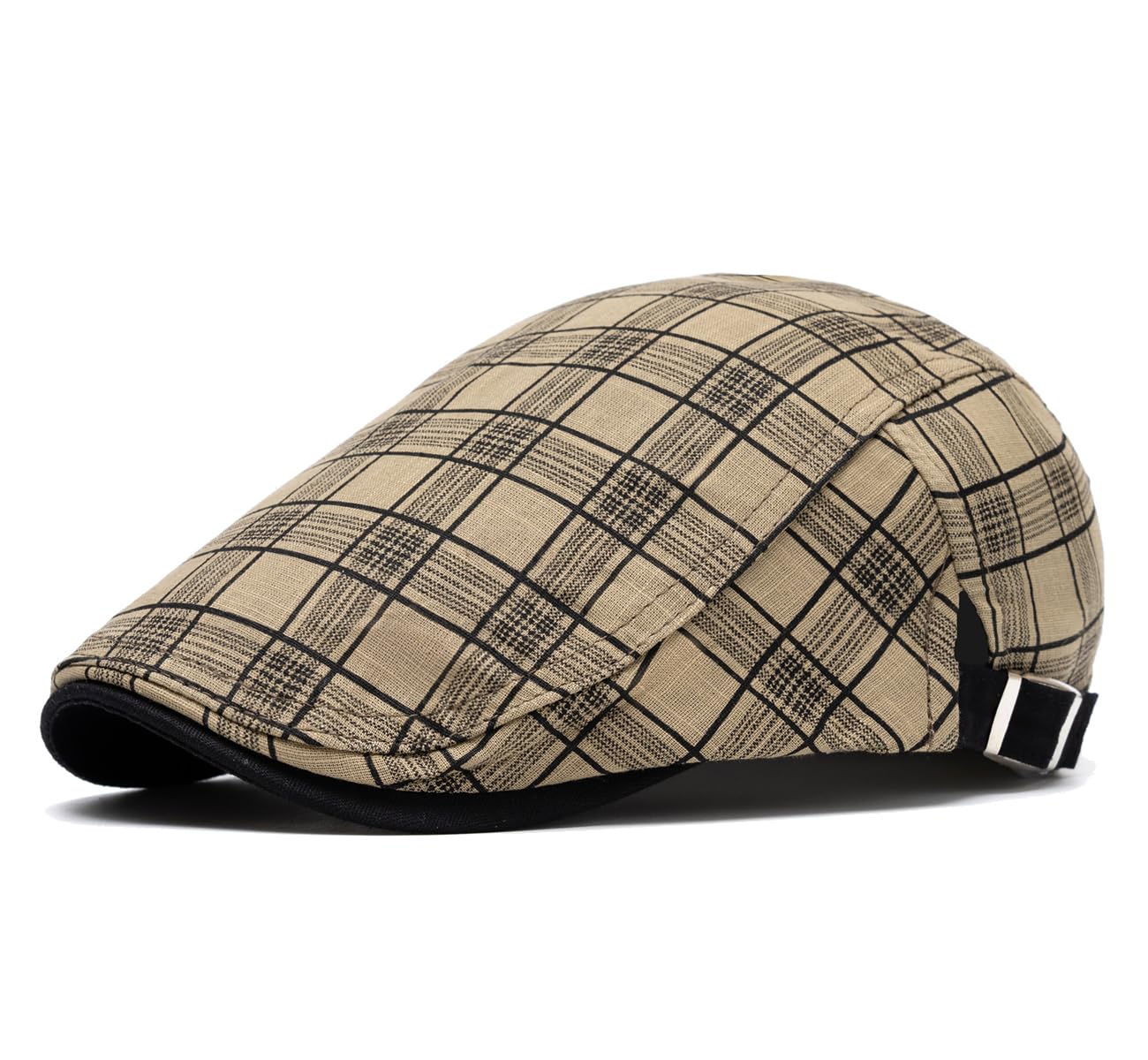 Quanhaigou Men's Cotton Flat Ivy Gatsby Newsboy Driving Hat Adjustable Irish Cabbie Ivy Driving Hunting Cap