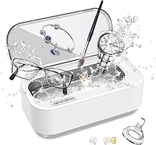 Ultrasonic Jewelry Cleaner, Ultrasonic Cleaning Machine,350ml Portable Professional Household Ultrasonic Cleaner,48Khz Stainless Steel Ultrasonic Cleaning Machine for Eyeglass Watches Jewelry Dentures