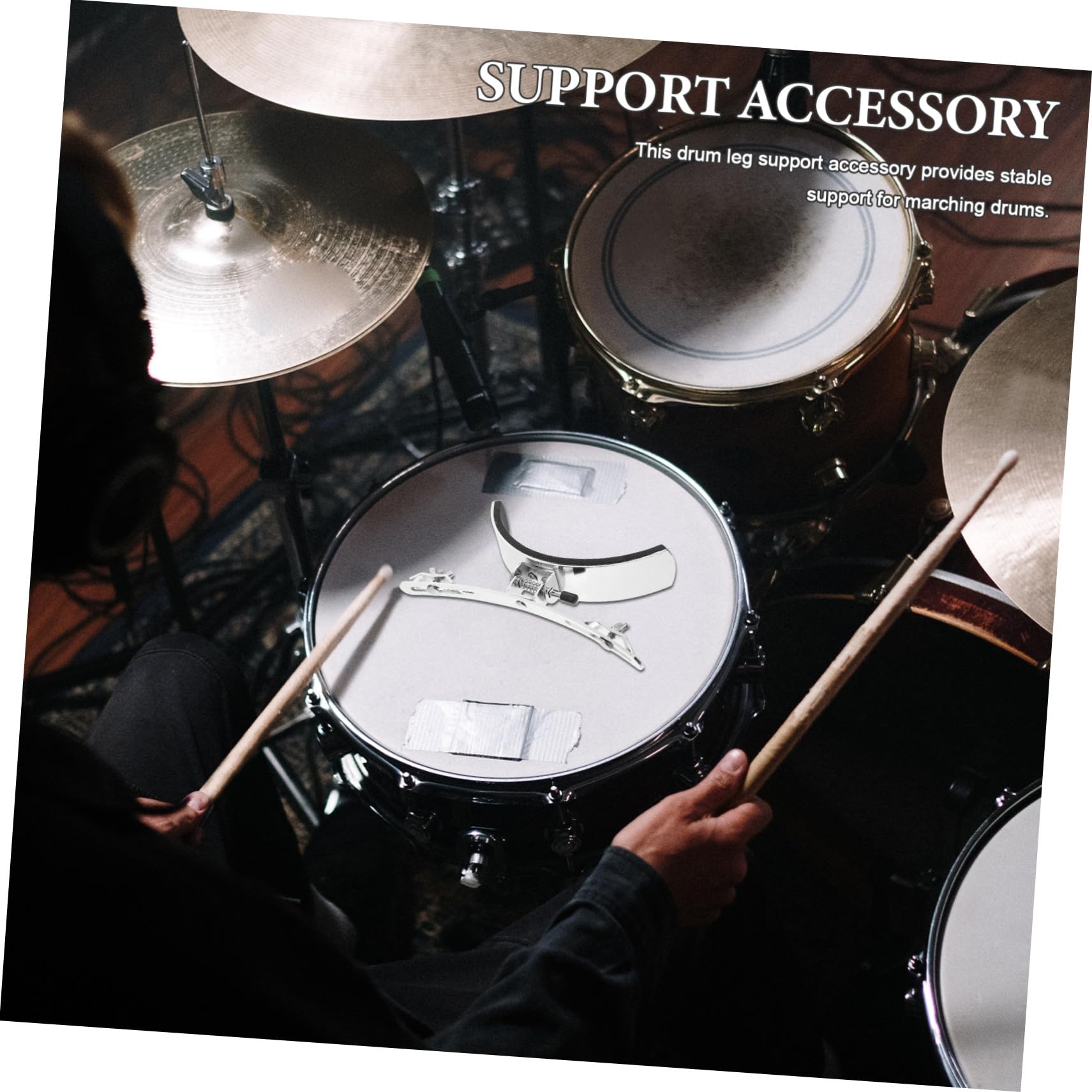 Supporto Argento Spugna per Gambe Tamburo da Marcia in Acciaio Inossidabile per Supporto Stabile e Facile da Installare, Accessorio Pratico per Casa