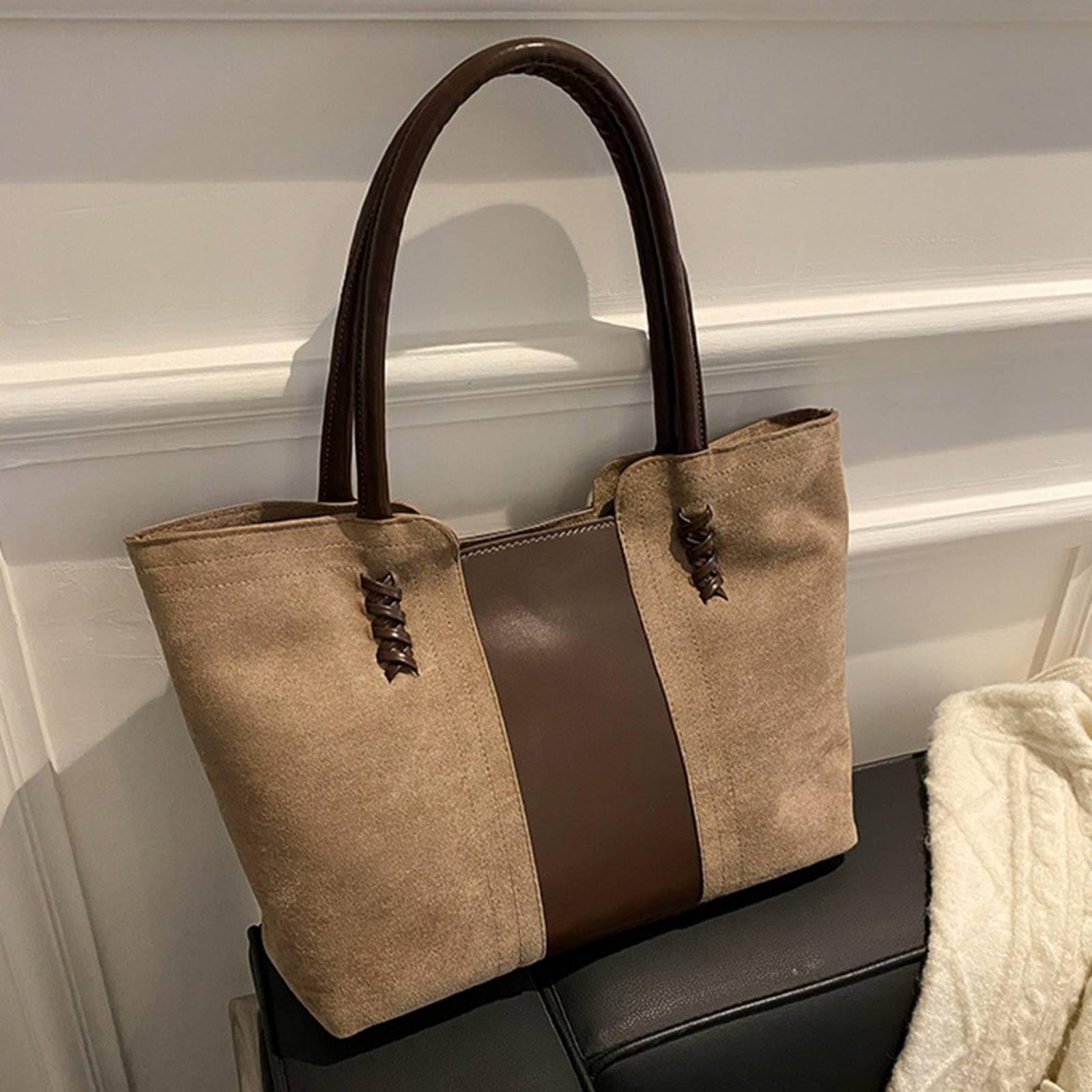 Borse da Donna Pu Bucket Bag per con Chiusura Cerniera