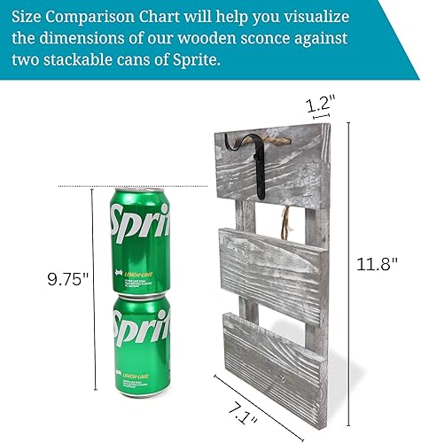 Miniatura 6 de Besuerte Mason Jar - Juego de 2 decoración de pared con control remoto, color gris rústico