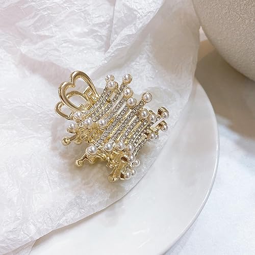 Miniatura 4 de 2 pinzas pequeñas de diamantes de imitación para el cabello, perlas de metal, pinza de cola de caballo de cristal, para mujeres y niñas, accesorios
