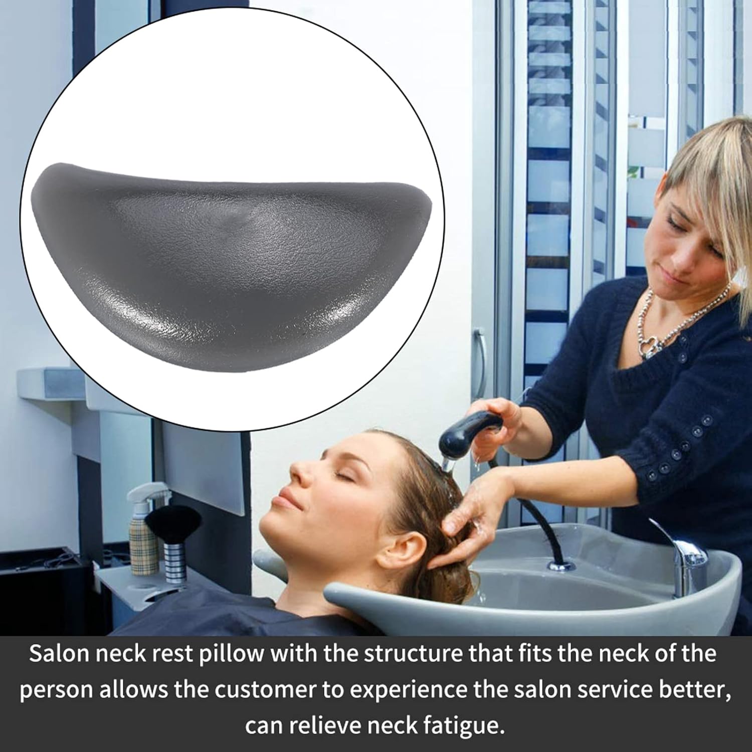 Ejoyous Shampoo Bowl Neck Rest, Comfortable Soft Silicone Vertical Shampoo Bowl Neck Cushion, Bath Pillows For Salon Hair Wash Sink