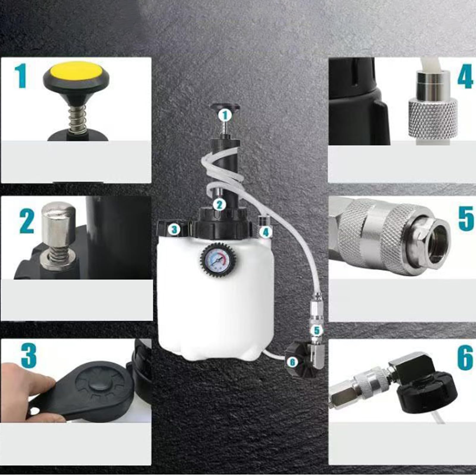 Sangrador De Frenos, Sangrador De Presión De Frenos Para Cambio De Aceite De 3L, Herramienta De Motor Para Una De Sustitución Para Mecánicos Aficionados Y Principiantes