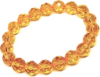 [HINRYO] 31412C シトリン 黄水晶 10mm 内径17cm カット ブレスレット 天然石 パワーストーン