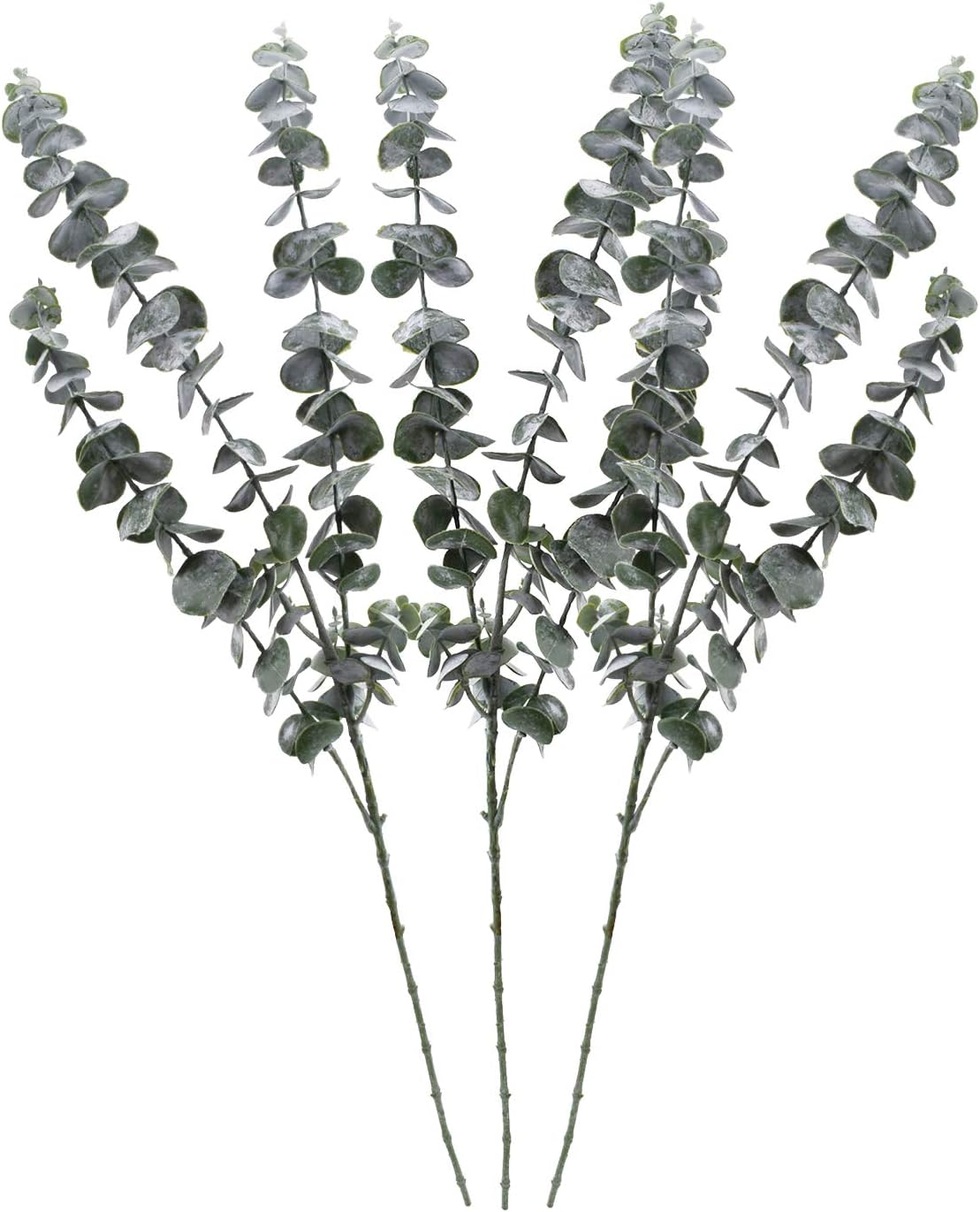 Pack of 3 Faux Eucalyptus Stem Artificial Eucalyptus Leaves Fake Eucalyptus Branches 30" Tall Artificial Greenery Stems for Restaurants Hotels Home Decorations