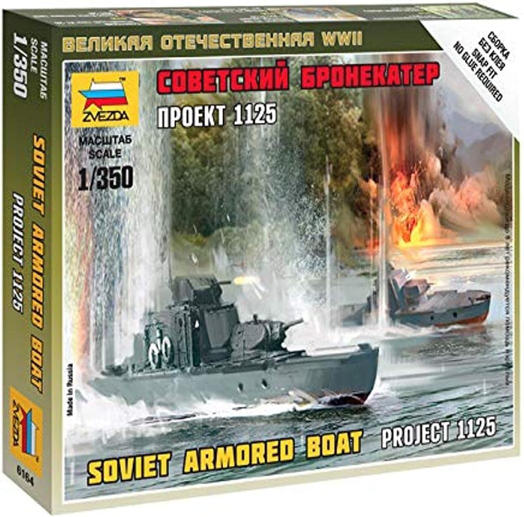 Zvezda Models Soviet Armored Boat Model Kit (1/350 Scale)