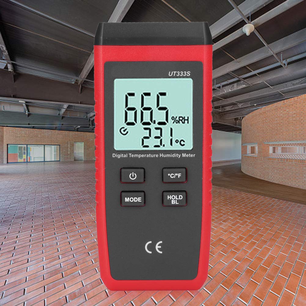 Higrómetro de termómetro digital, medidor de temperatura de psicrómetro mini LCD UT333S, monitor de temperatura de humedad de alta precisión, para laboratorio, industrial, prueba de ingeniería, etc.