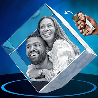 ArtPix 3D Crystal Photo, Personalized Gifts for Women, Wife, Her, Him, Men, Grandma, Great Customized Gift With Your Own Photo, Custom Glass 3D Laser Etched Picture Wedding