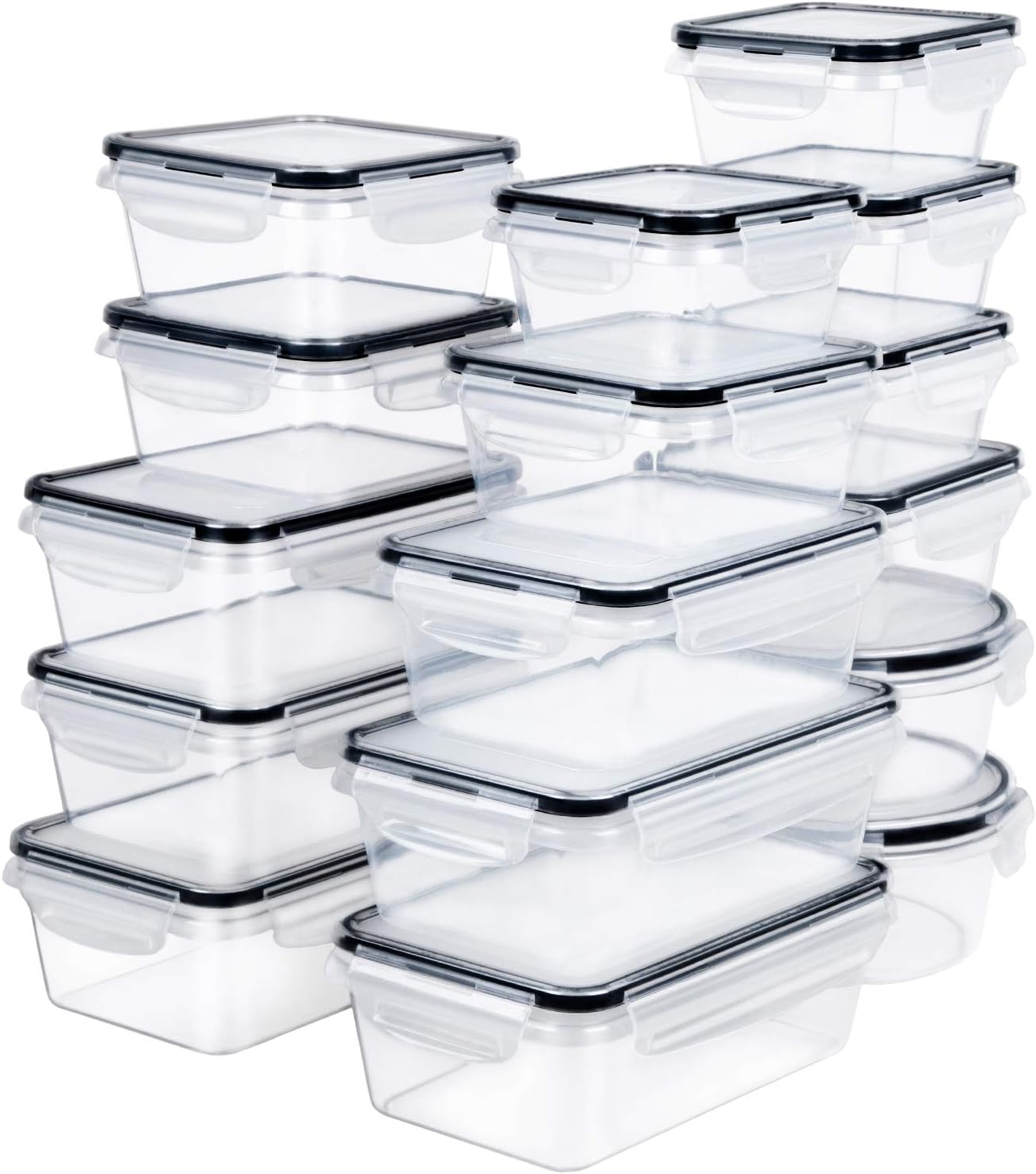 Buy 32 Piece Plastic Food Storage Container with Lids Airtight Food