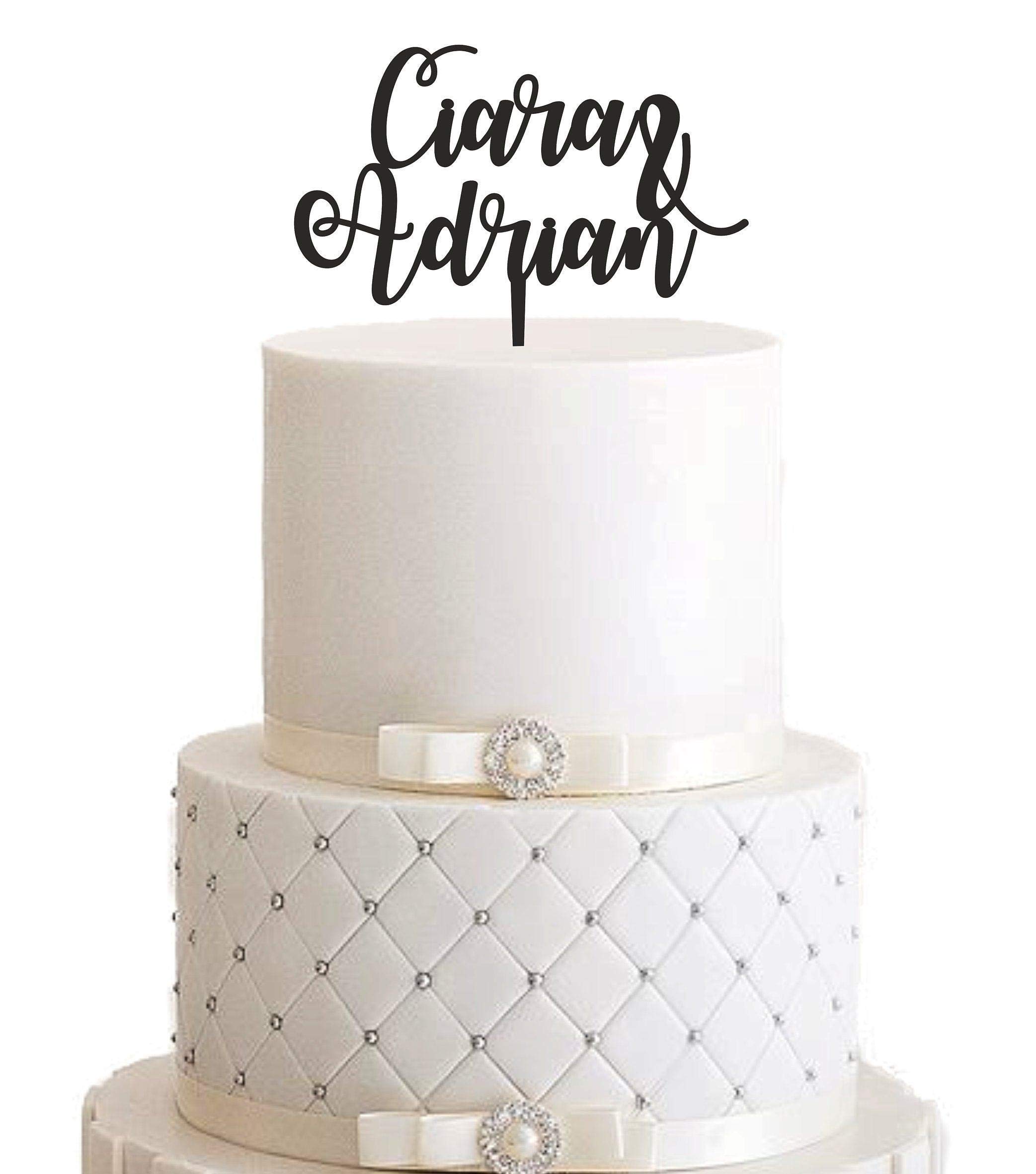 Topper/Cake Topper/Mariage/Décoration/Incurvé/Prénom/Décoration de gâteau/Décoration de gâteau