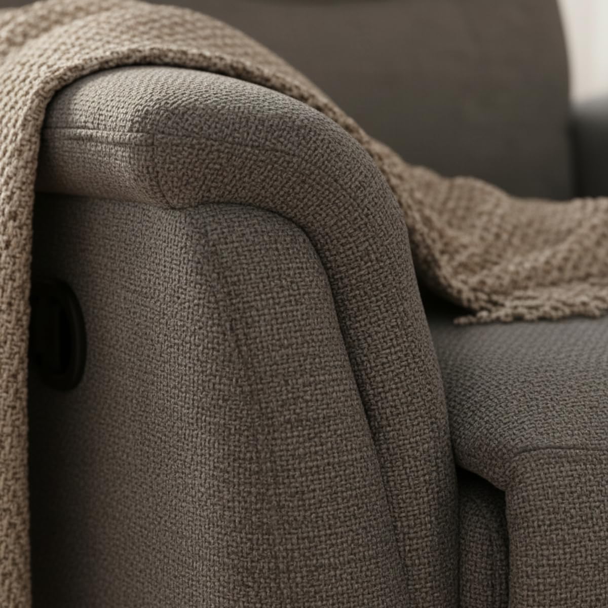 Cribel Poltrona Relax Manuale Giuditta in Tessuto con Leva Laterale | Schienale Alto e Poggiapiedi Reclinabile | Comfort e Design Moderno per Casa Fumo