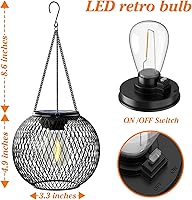 Vista 7 de Faroles solares para exteriores, luces solares mejoradas de Ortiny para exteriores, luces colgantes decorativas al aire libre para Halloween