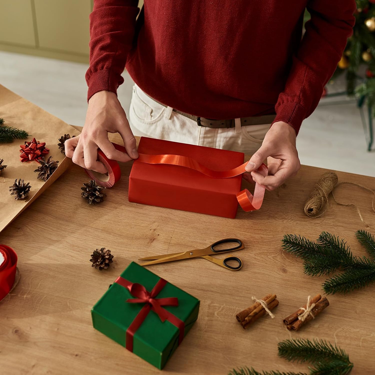 PATIKIL Wrapping Paper, 20"x2000"(160') Bulletin Board Paper Roll Kraft Paper Roll Construction 80GSM for Shipping Packing Gift Wrapping Craft Flower Bouquet Christmas, Light Blue