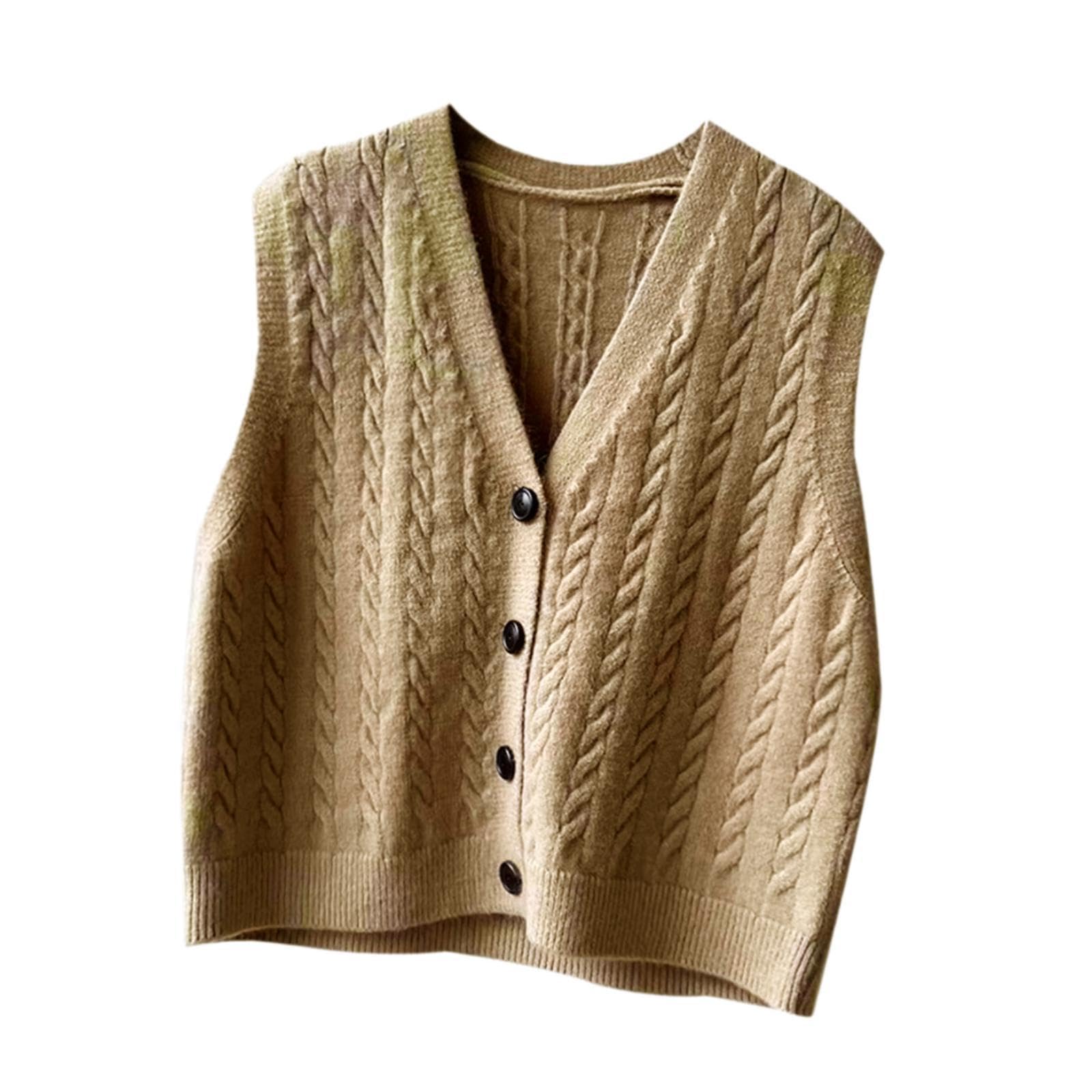 shopora Knit Vest Shopping Button Sport Fashion Clothing Vintage Design Lady Sweater Length 53Cm Yellow | Womens Clothing | Coats & Jackets-picture-14