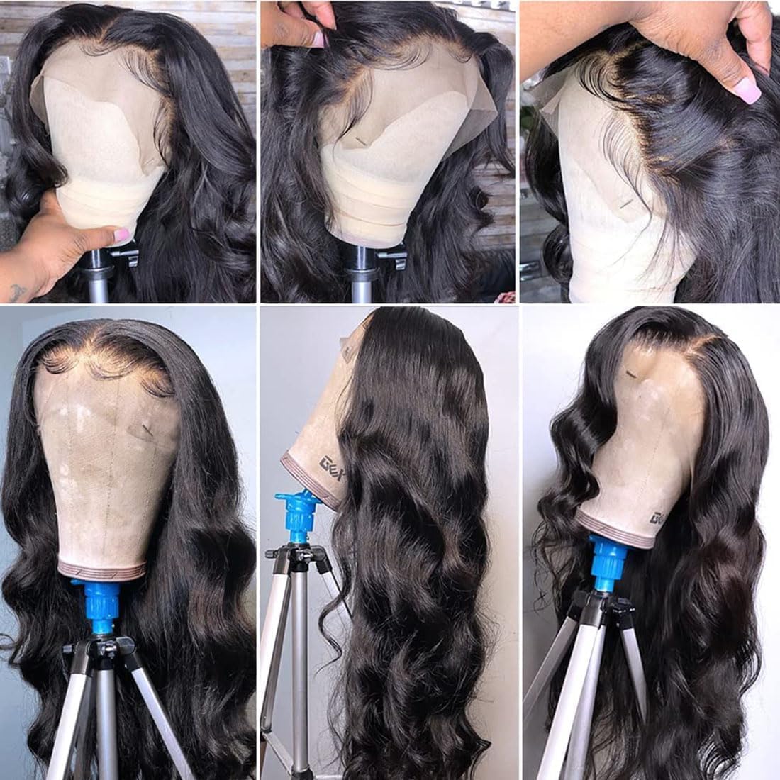 Bele 34 inch 13X4 Body Wave Lace Front Wigs Human Hair Body Wave Human Hair Wig 180% Density Brazilian HD Transparent Lace Front Wigs for Women Pre Plucked with Baby Hair Natural Color - Image 2