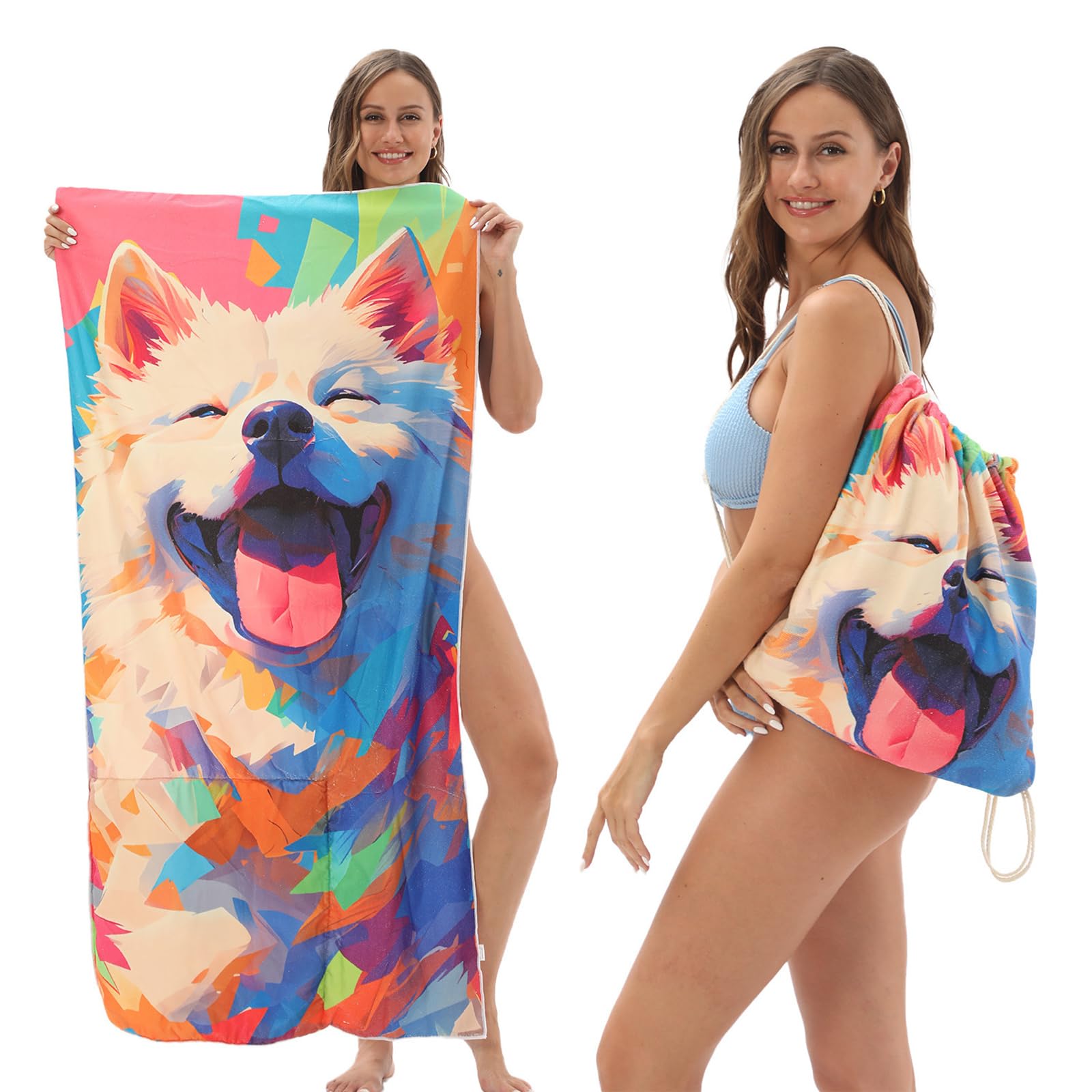 Amazon.com: HannaFires 2-in-1 Foldable Beach Towel Backpack