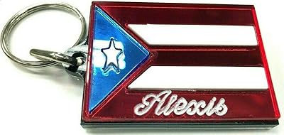 Puerto Rico Keychain Personalized Custom Name Free Engraved key chain Any Name Personalized Beautifully Crafted PR Flag Key Ring