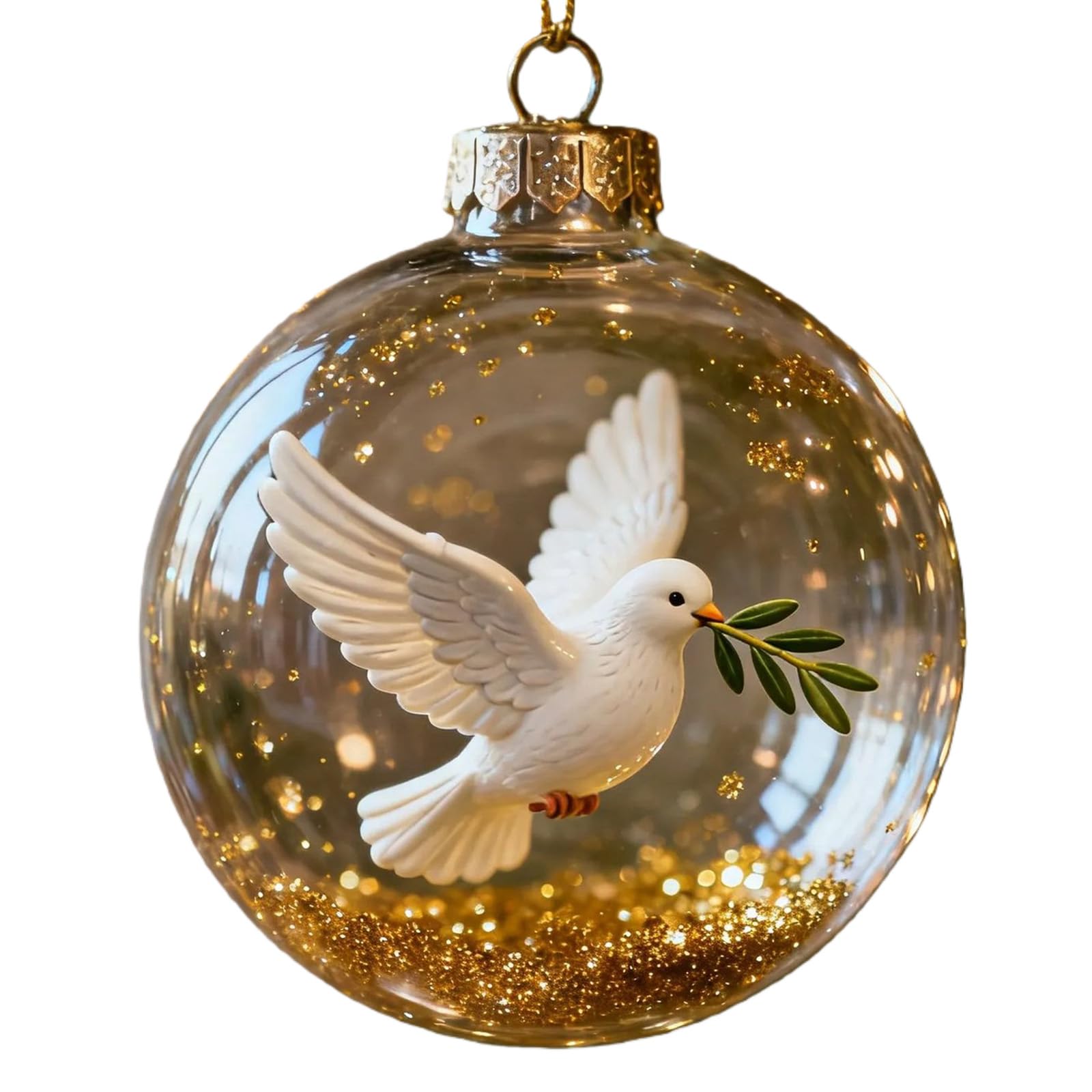 Yhplxyuus Nature Bird Clear Acrylic Christmas Balls Ornament for Festive Tree Decor and Holiday Nature Bird Pattern Christmas Ball Decoration