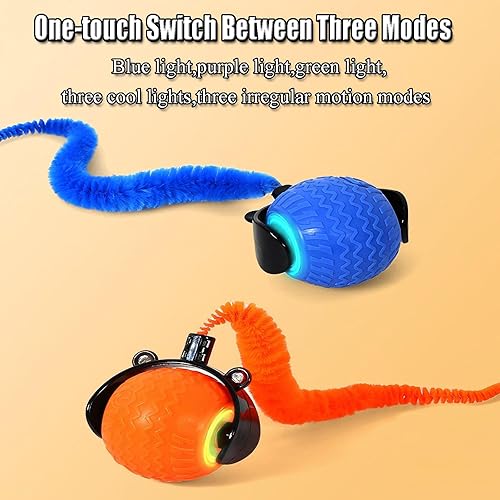Miniatura 6 de 2 pelotas interactivas de juguete para gatos con cola, movimiento automático y evitar obstáculos, juguetes para gatos de interior