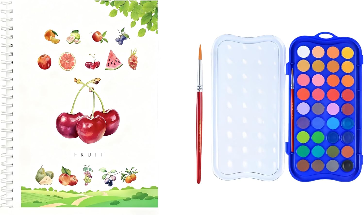 Beginner's Watercolor Painting Kit,Watercolors Workbook,Watercolor Painting Kit (36 Colors - Fruit)