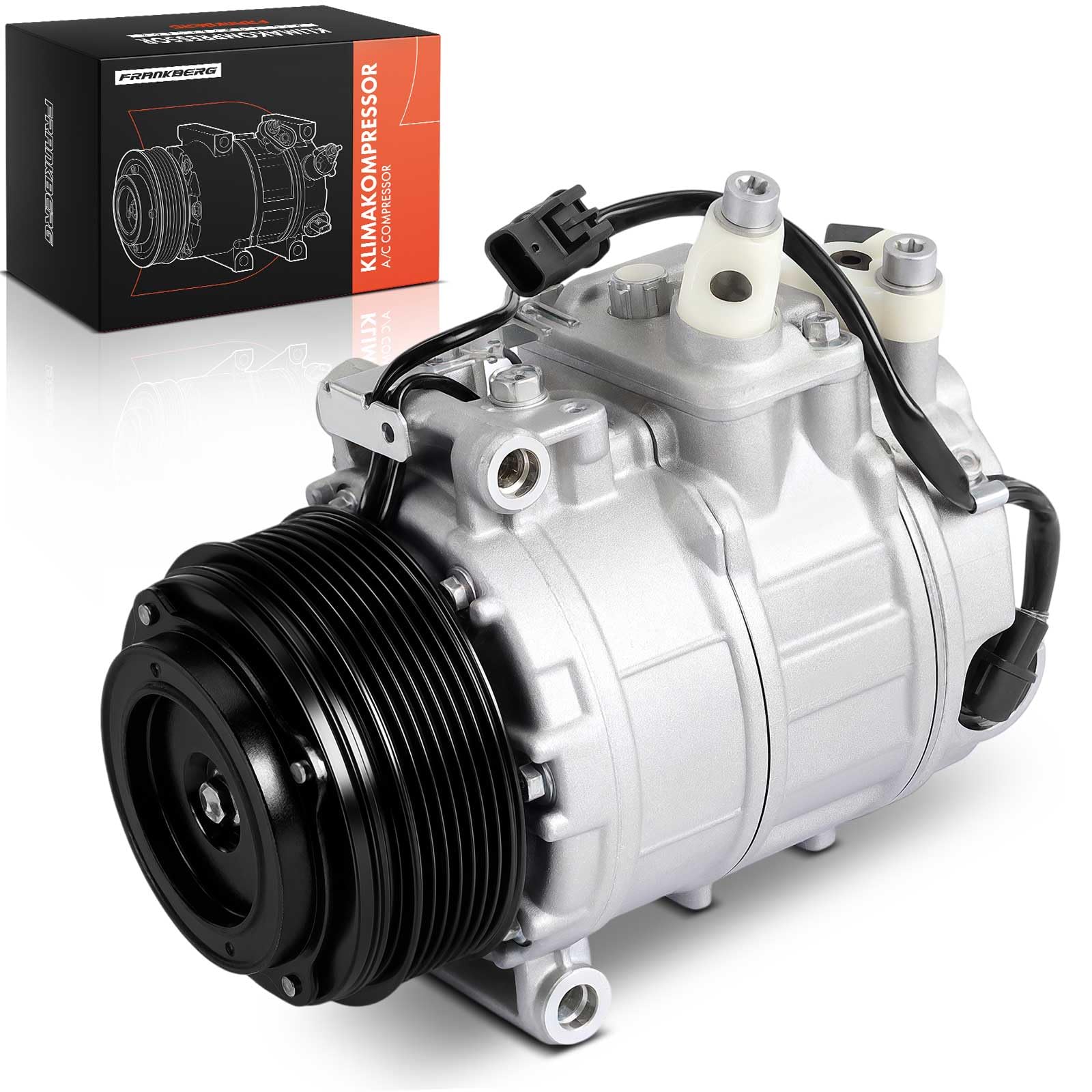 Frankberg Compresor de aire acondicionado 3 Polos Compatible con Clase S V222 W222 X222 S500 S63 4.7L-5.5L 2013-2017 Sprinter 3,5-T B906 310-316 2.1L 2006-2018 Replace# 0008306300