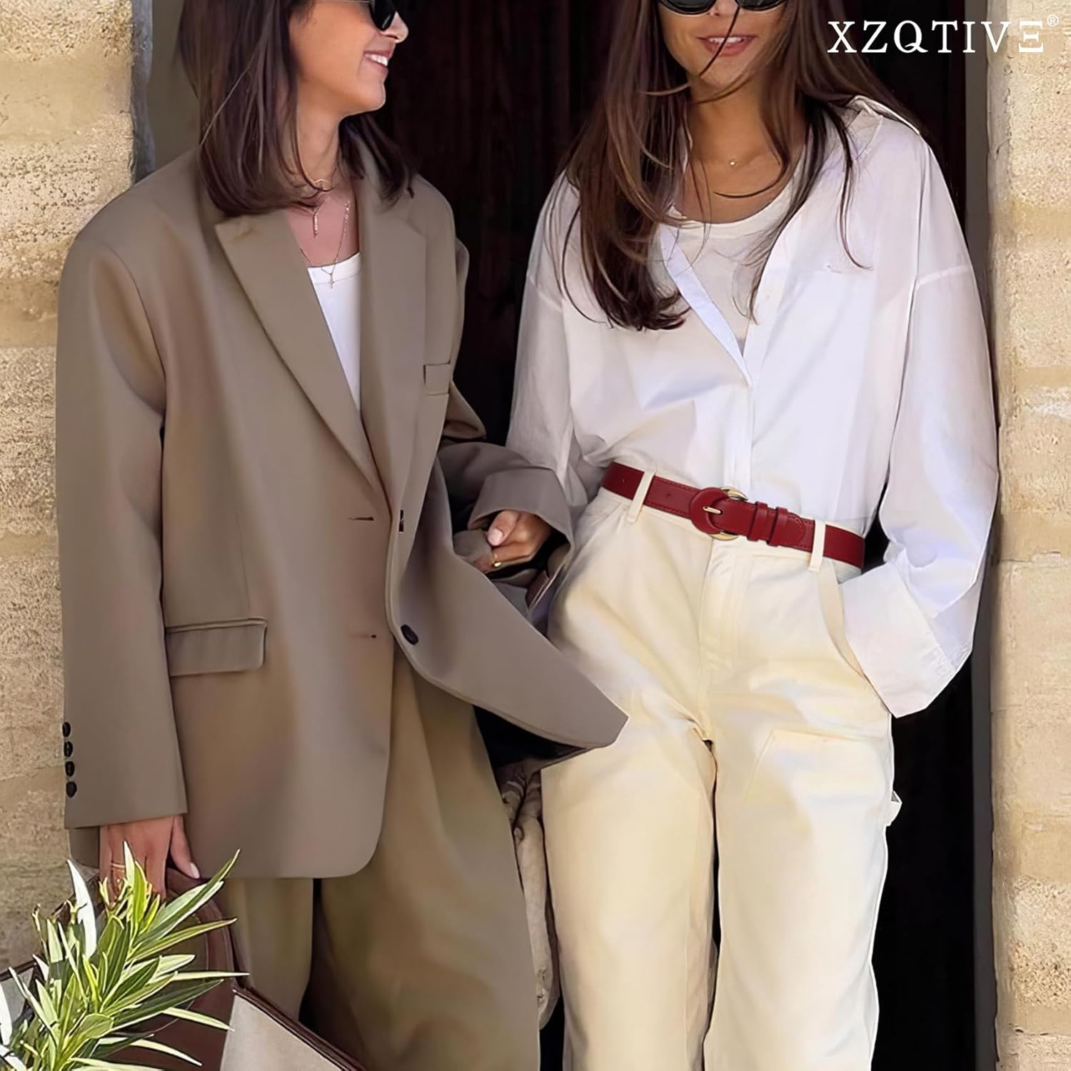 XZQTIVE Women's Leather Belts for Jeans Dress Pants Black Brown Belts for Women Ladies Waist Belts with Gold Buckle - Image 6