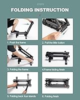 Vista 7 de Rock BROS - Soporte plegable para bicicleta, de aleación para piso, soporte plegable para ruedas de estacionamiento para interiores, de 20 a 29