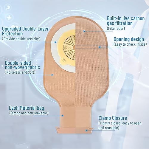 Miniatura 3 de 22 bolsas de colostomía suministros de ostomía, bolsa de ostomía drenable de una pieza para adultos con cierre, bolsa de urostomía de corte de 15 a