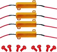 GUQIANLU 4-Pack 50W 6Ohm LED Load Resistors - Fix Hyper Flash, Error Codes, Fast Blinking on Turn Signals
