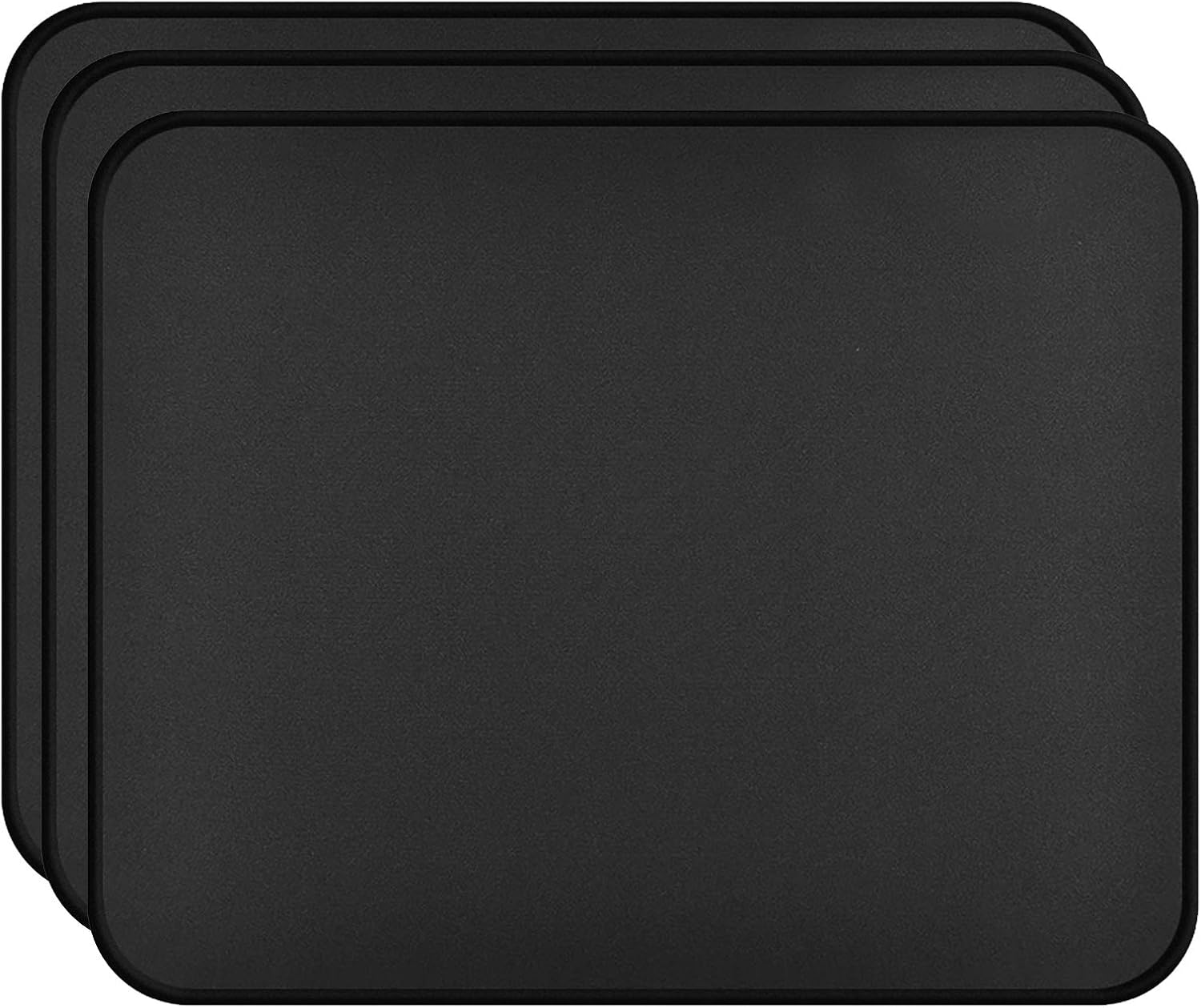 Mouse Pad Black with AntiFraying Stitched Edges, 3 Pack Gaming Mouse Pad Mat with NonSlip