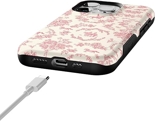 Vista 1236 de Casely Funda para iPhone 15 Pro Jardín Secreto Flores mixtas Funda atrevida Compatible con MagSafe y botón de acción Jardín Secreto Floral